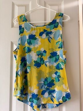 Draper James Yellow Floral Sleeveless Tank (M)